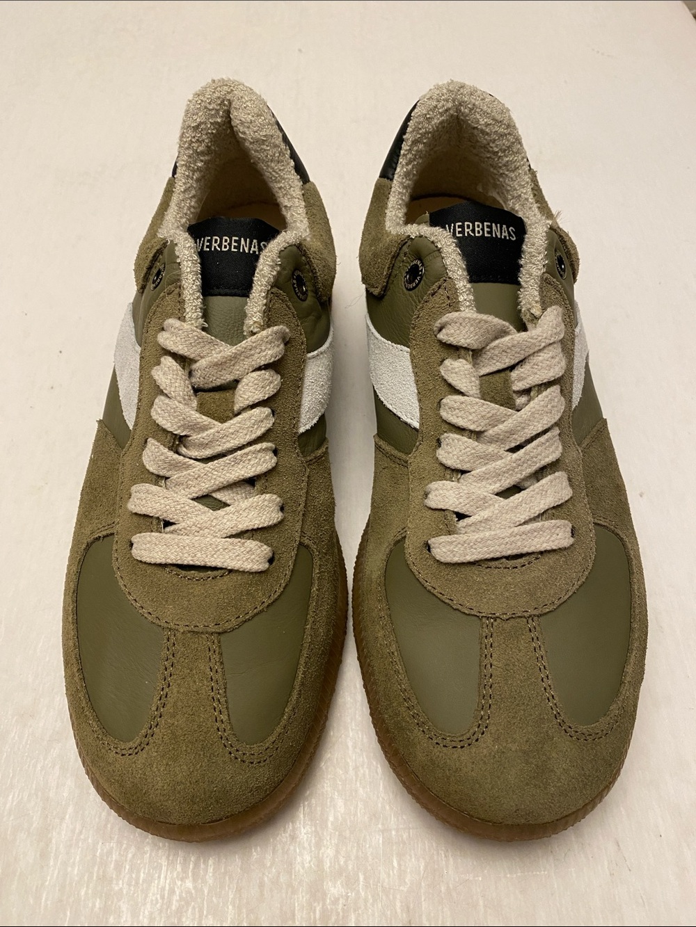 Verbenas Sora Savage Suede/ Leather Olive Green Sneakers Women’s Size 38/ 7.5 US